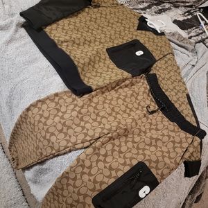COACH Mixed Media Signature sweater and joggers set